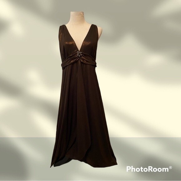 R&M Richards metallic bronze sheen dress s… - Picture 1 of 10